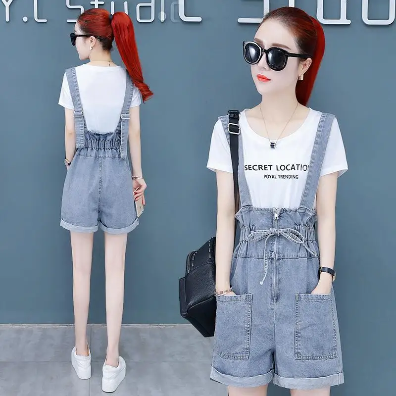 

women clothing denim fabric rompers summer overalls women playsuits suspenders shorts jeans women overalls summer rompers jeans