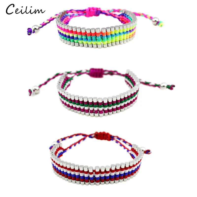 Fashion Jewelry Silver Color Friendship Bracelets Women Handmade