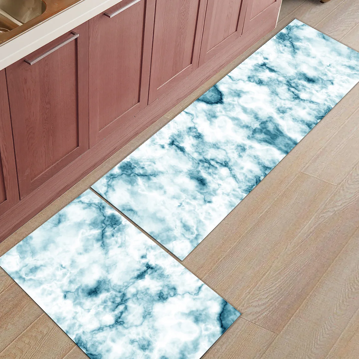 

Marble Design Pattern1Under A Pet Water Food Bowl Dirt Debris Mud Trapper Machine Washable Accessory Sets Floor Carpets Area
