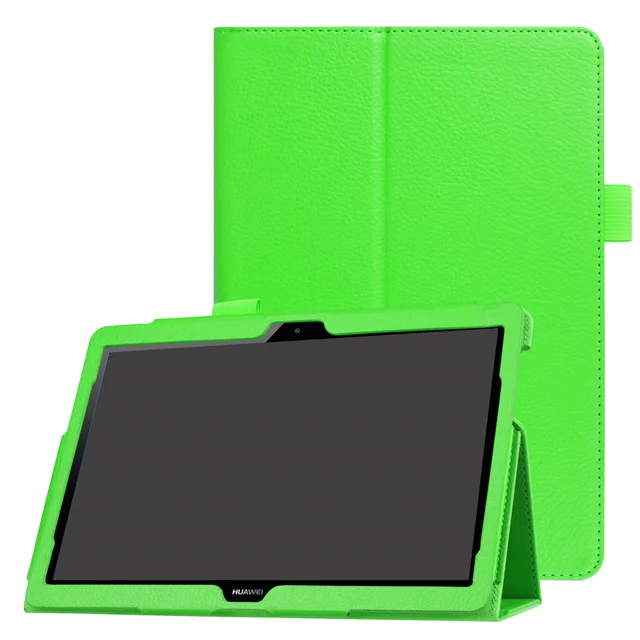 Чехол для huawei MediaPad T3 10 AGS-L09 AGS-L03 9,6 для Honor Play Pad 2 9,", умный кожаный чехол-подставка, полиуретановый чехол - Цвет: Зеленый