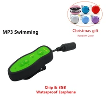Спорт плеера Водонепроницаемый Одежда заплыва MP3-плееры Клип 8 ГБ Дайвинг MP3 музыкальный плеер IPX8 воды Плавание с цифровым Наушники