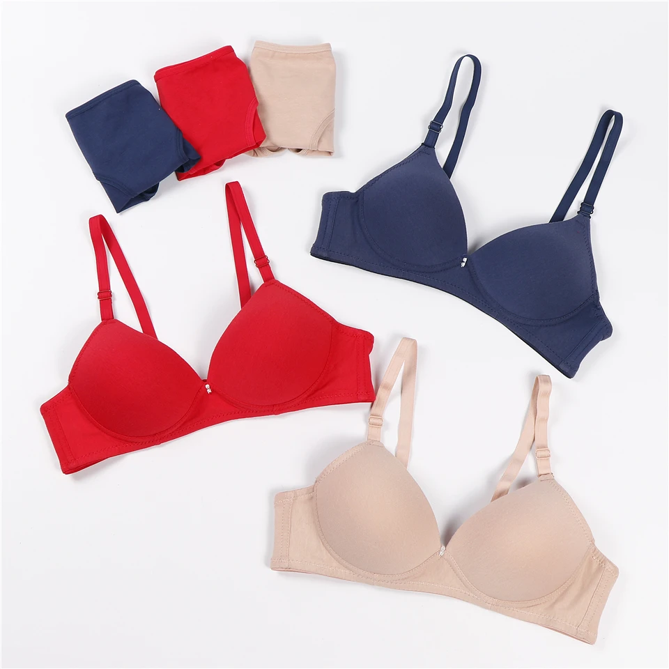 

New Bra Set Sexy Seamless Women Underwear For Small Chest Cute Lingerie Live Girl Sports Wireless Push Up Bra & Brief Set