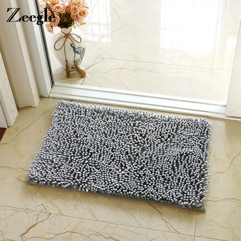High Quality Chenille Fluffy Door Mat Microfiber bathroom carpet Floor