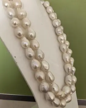 

single strand 12-14mm south sea white pearl necklace 38inch 925s KKK