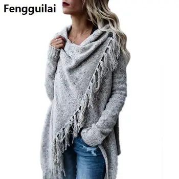 

Hot Sale Christmas Sweaters Women Fashion Tassel Cross Knitted Sweaters Female Autumn Streetwear Casual Knitwear Shawl