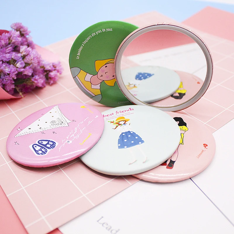 Buy 10Pcs Portable Round Mirror Women Compact Cute
