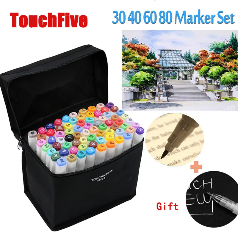 

TOUCHFive 198 Artist Dual Headed Alcohol Based Touch Marker Pen Set Animation Manga Design Drawing Sketch Art Supplies