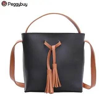 

New Simple Retro Women Bucket Bag Small Handbag Tassel Shoulder Bag Leisure Crossbody Bags Desinger Brand Ladies Messenger Bags