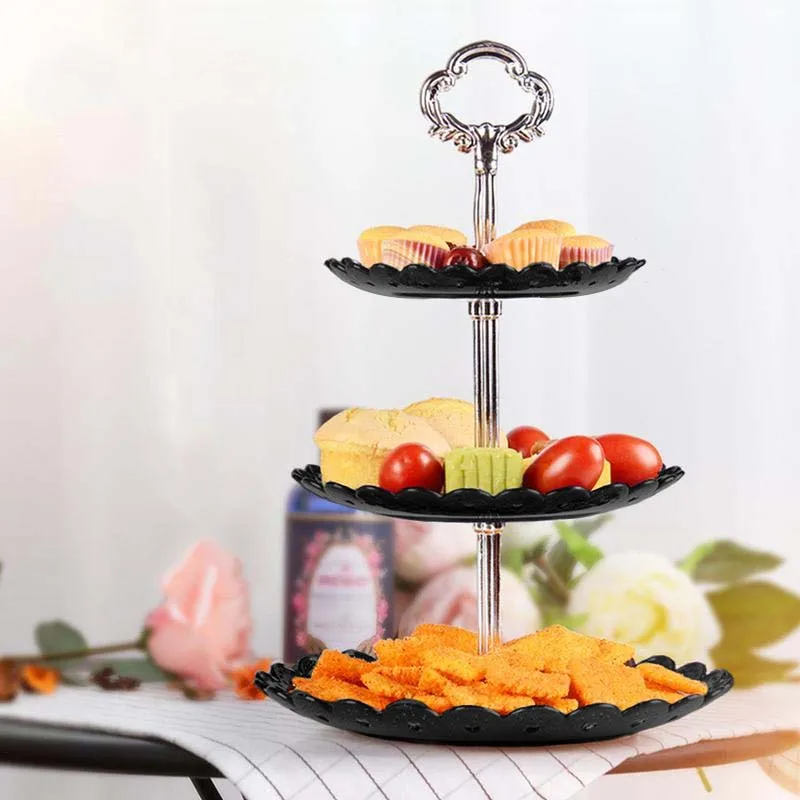 Fruit Plate Three Layer Snack Rack Detachable Plastic Shelf