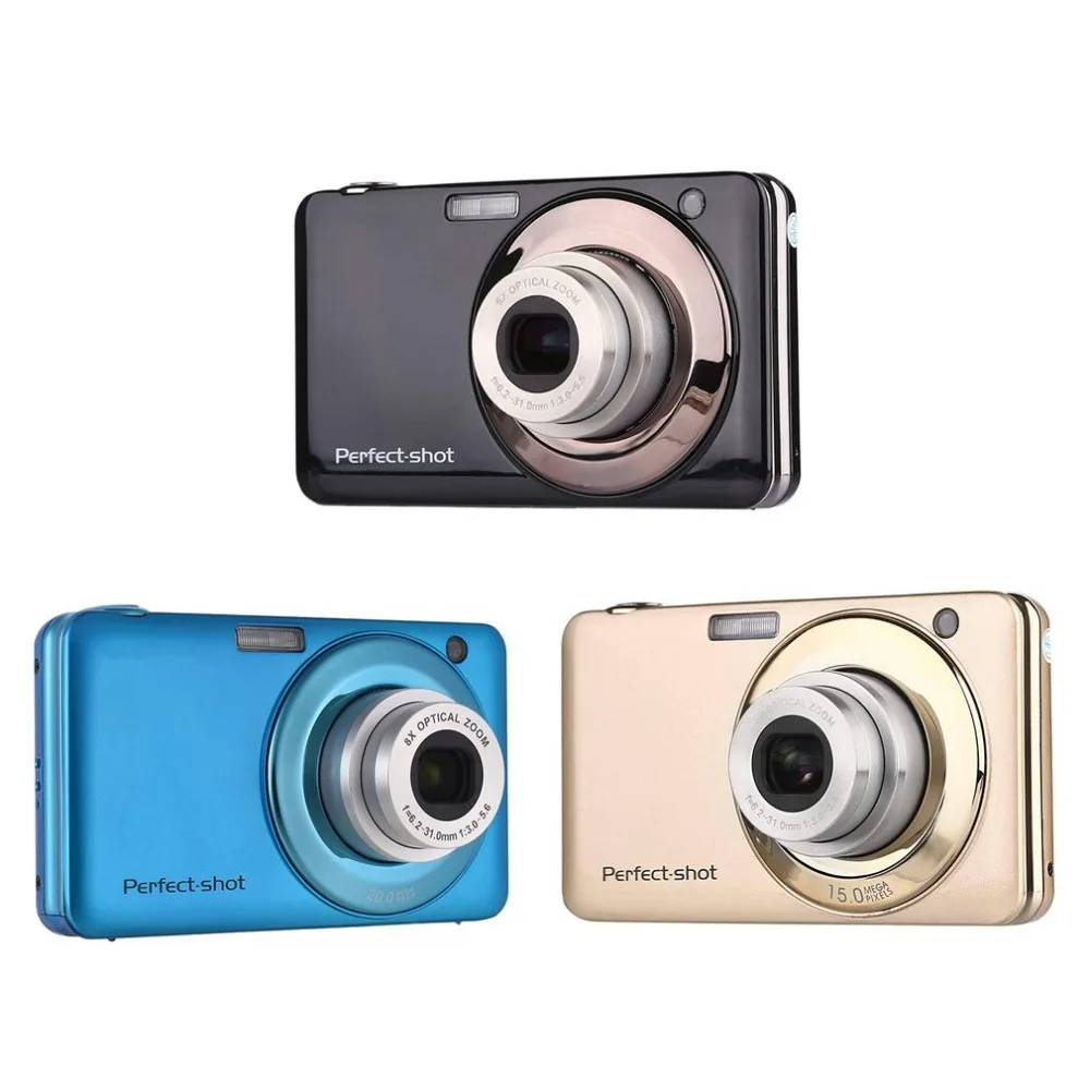 

HD 8x Focus Zooming Photo Video Record Digital Camera 24MP Portable Colorful Compact with JPEG Avi SD card Anti-shake Kids Gifts