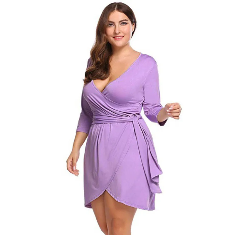 JAYCOSIN женское летнее платье больших размеров дамское модное асимметричное платье с v-образным вырезом элегантное сексуальное платье Vestido may23#4