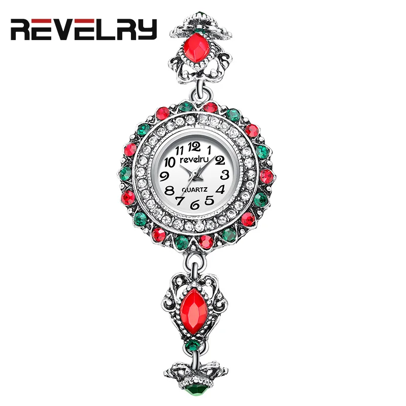 

REVELRY Women Watch 2019 Top Brand Luxury Red and Green Diamond Bracelet Lady Wrist Watch Female Clock relogio feminino 2019 Hot