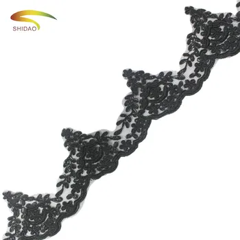 

Japanese And Korea Black Lace Trim DIY Design Sewing Accessories 10.2CM Width Water Soluble Embroidered Milk Silk Lace Trim