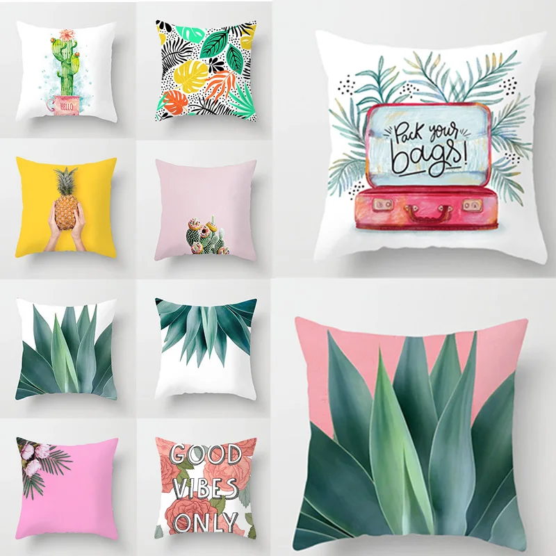 

Polyester Hot Sale Home Textile 1PC Popular Plant Decorative Pillow Case Cactus Home Bedroom