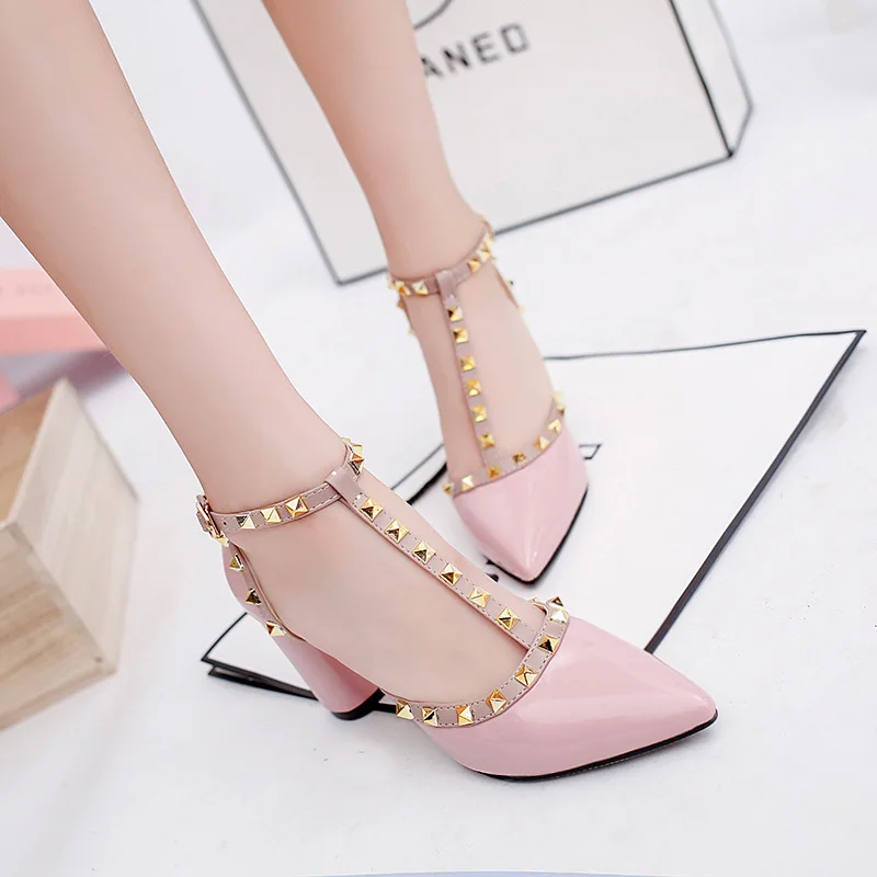 

2019 New Luxury Women Sandals High Heels Fashion Shoes Women Designers Pointed T-Strap Sexy Ladies Sandals Party Women Shoes