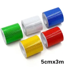 CDCOTN Lattice 3m*5cm Car Warning Strip Adhesive Honeycomb Reflective Strip Body Sticker Safety Sign Warning Strip Auto Product reflective safety warning pvc strip garment accessories safety vest clothing reflective crystal lattice pvc tapes