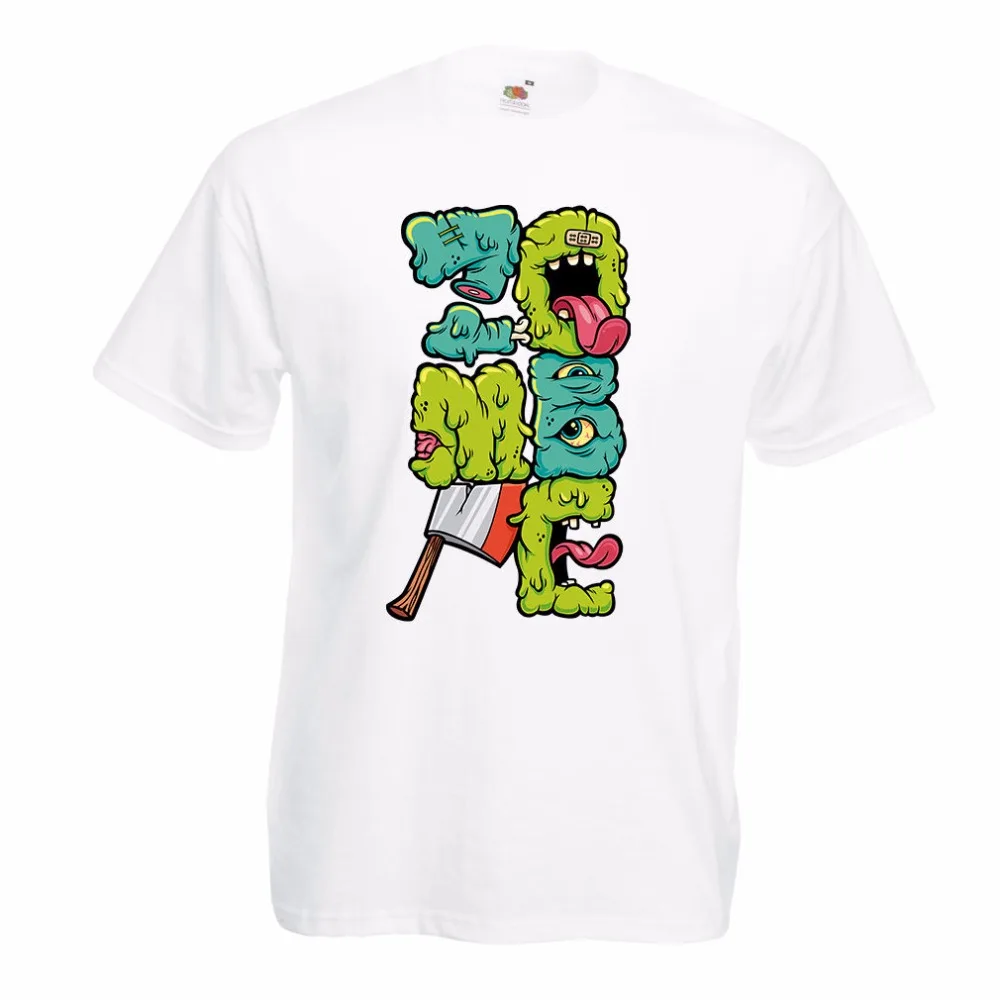Футболки для мужчин зомби шестерни зомби подарки костюмы черепа футболка футболки для Хэллоуина 2019 брендовая одежда Slim Fit печати