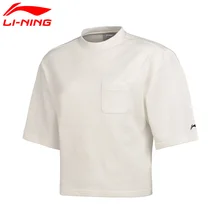 Li-Ning, женские баскетбольные трикотажные футболки BAD FIVE, хлопок, дышащая подкладка, Спортивная футболка, топы AWDM312 WTS1334