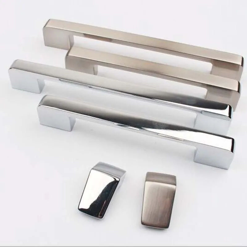 160mm modern simple furniture handle shiny silver chrome kitchen