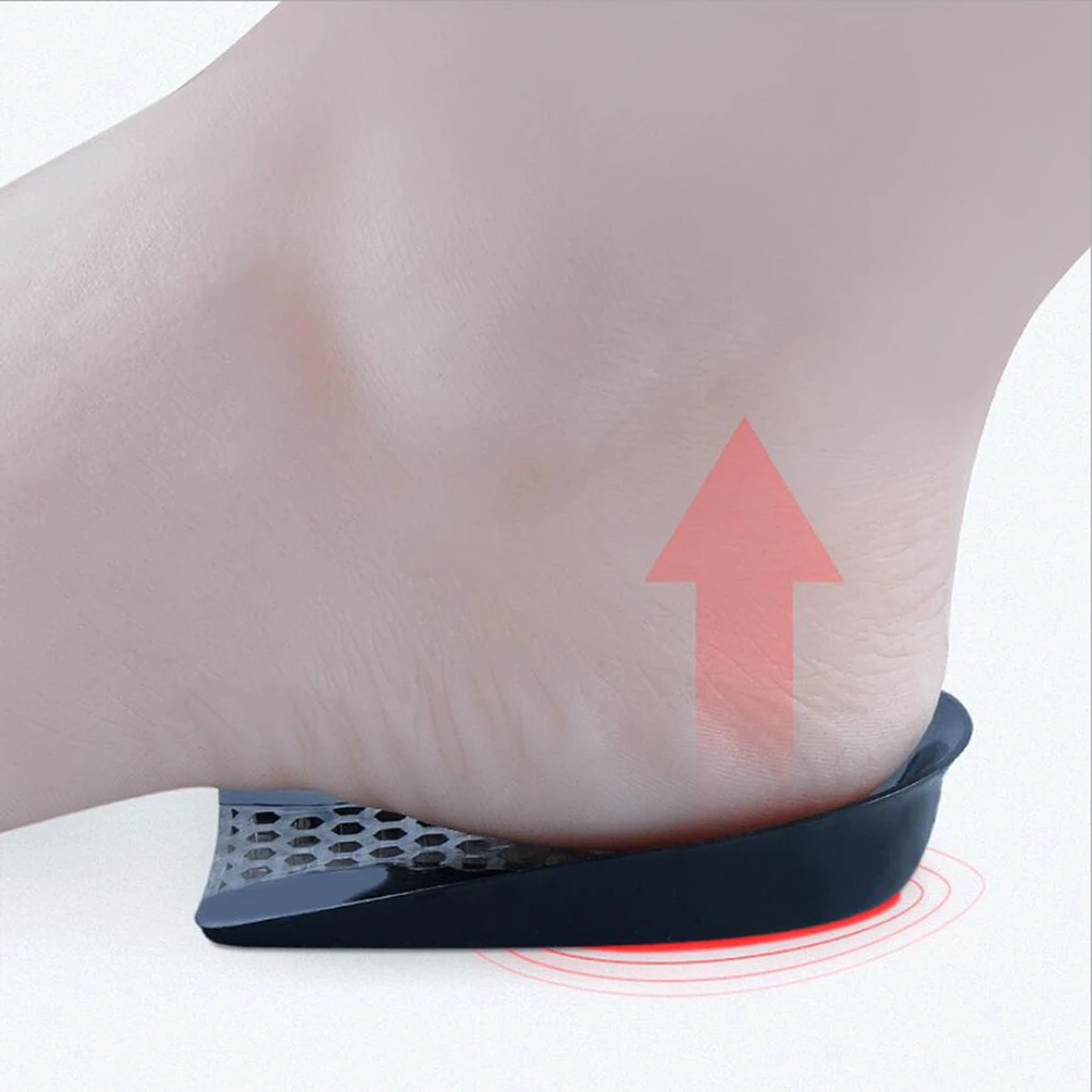 Silicone Gel Heel Cups Black Shoes Inserts Protectors Shock-Absorbant Shoes Cushion for Heel Pain Heel Fasciitis
