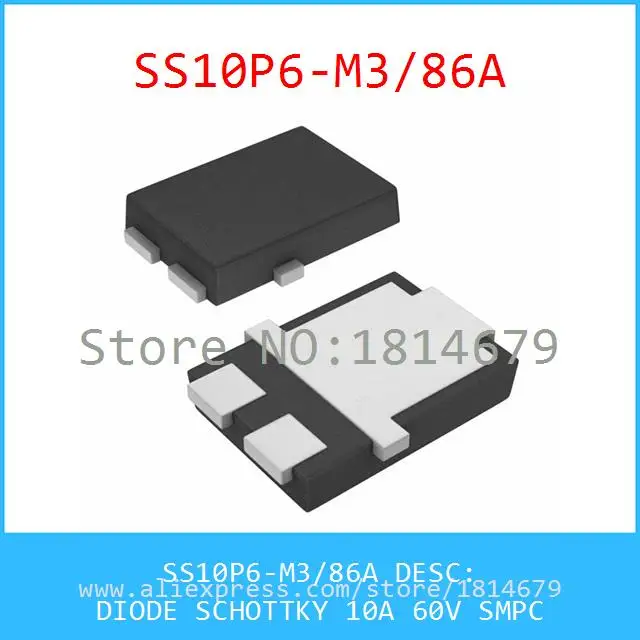 5PCS SS10P6-M3//86A DIODE SCHOTTKY 10A 60V SMPC SS10 10P6 SS10P SS10P6