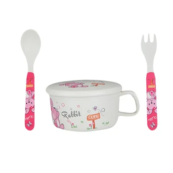 

Food Bowl Feeding Spoon Child Tableware Learning Dishes Service Plate/Tray Suction Cup Baby Dinnerware Set For Baby