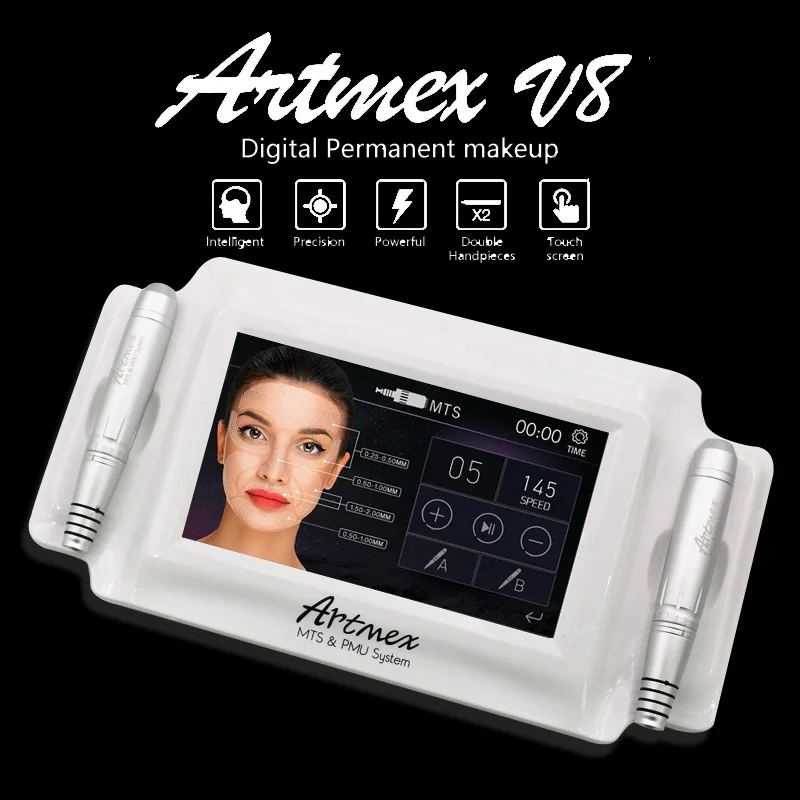 

2018 High Quality Permanent Makeup machine digital Artmex V8 touch Tattoo Machine derma pen Rotary Pen MTS PMU System tattoo gun