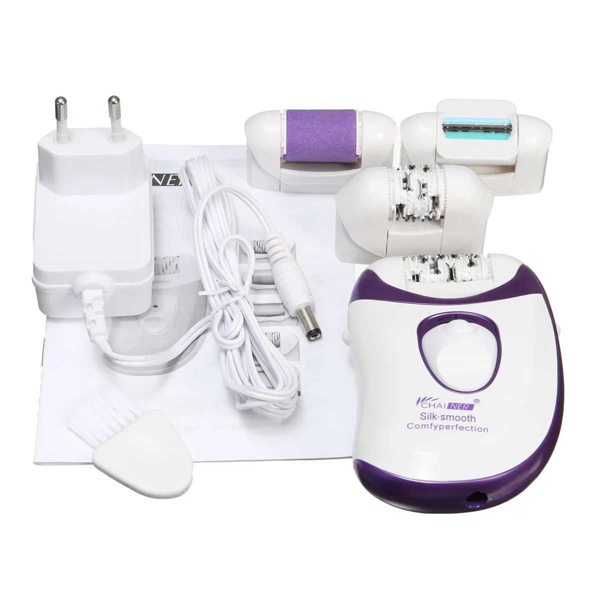 Rechargeable 4 in 1 Electric Foot Callus Remover Epilator Underarms Tweezer Shaver Hair Removal