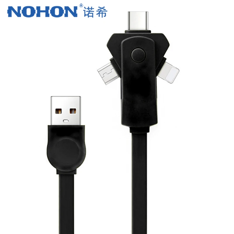 

NOHON 3 in 1 Lighting Charge Cables 8 Pin For iPhone X 8 Plus XS XR Micro USB Charger Cable Type C For Samsung S7 Charging Cord