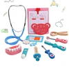 Unisex Toddler Pretend Play Stethoscope Toy Doctor Toys Wood Simulation Dentist Toy Accessories Small Nurses Injection Tool Girl 1