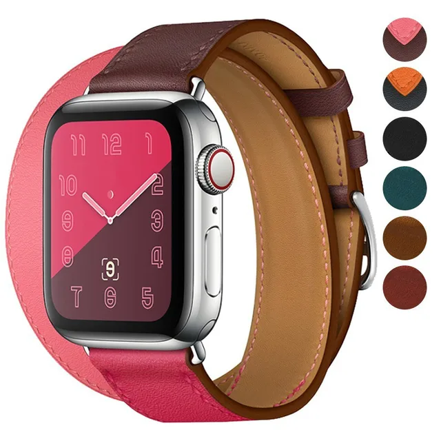 Best Price Extra Long Genuine Leather Band Double Tour Bracelet Leather Strap Watchband for Apple Watch Series4 3 2 1 38mm sport 42mm woman