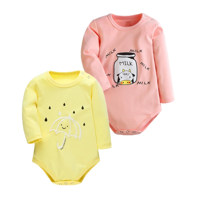 

Umbrella Milk Baby Girl Bodysuit Cotton Fashion Spring Summer Toddler Boy Long Sleeve Sleeping Clothes Twins Body Baby Jumpsuit