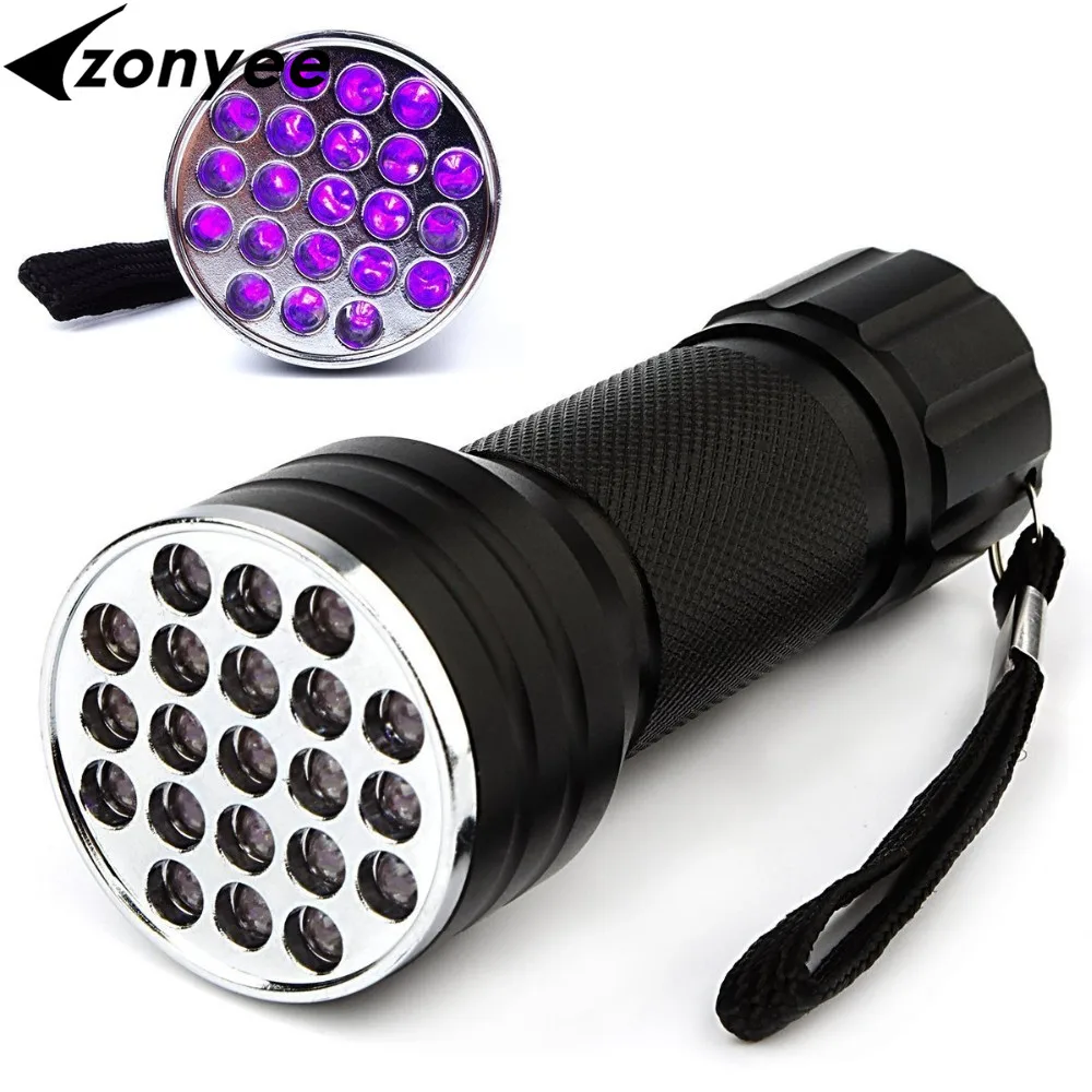 

UV Flashlight Purple Violet Light UV Torch 395nm Durable LED Lantern Ultraviolet Rays lamp Waterproof Flashlight Violet Lanyard