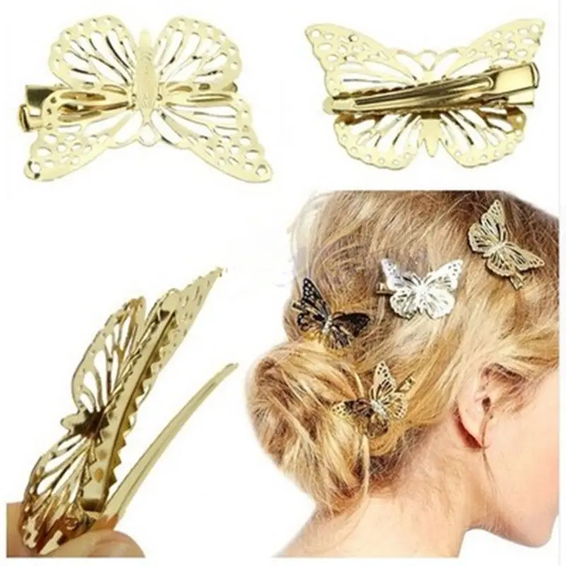 2018 Gold Butterfly Hair Clips Golden Apparel Accessories Hairpins