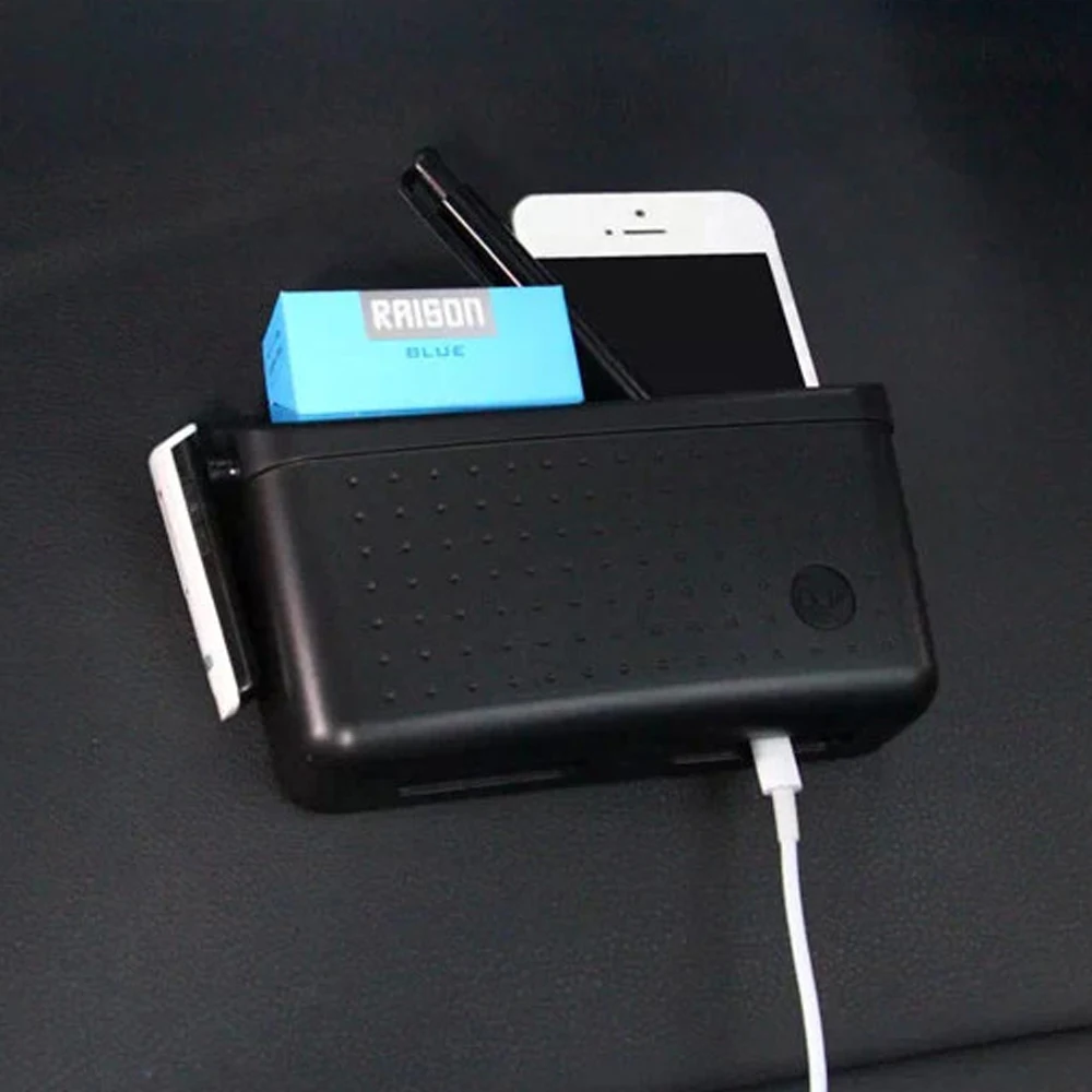 

Car Organizer ABS Storage Box for Cigarette Mobile Phone Ticket Pocket Storage Bag Container Holder Auto Interior Accessories