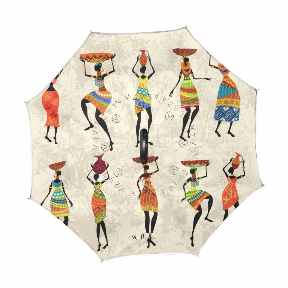 Ветронепроницаемый двухсторонний зонтик Африканский женский головной зонтик фарфоровый дождь/солнце женщины/мужчины высокое качество ребенок прочный