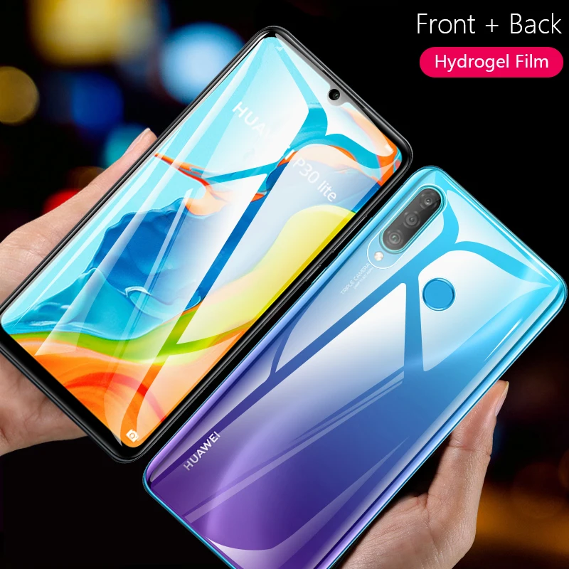 CHYI 3D изогнутая пленка для huawei P30 lite Nova 4E Защитная пленка для экрана полное покрытие нано Гидрогелевая пленка с инструментами не закаленное стекло