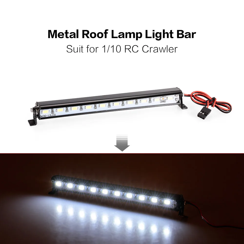 Metal Roof Lamp LED Light Bar for RC Car 110 RC Crawler Traxxas Trx-4 SCX10 90027 SCX10 II 90046 RC4WD D90 Car Truck Part (6)