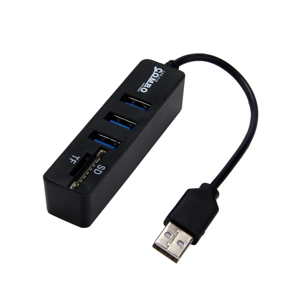 USB2.0 до 3-Порты и разъёмы USB 2,0 + TF/SD концентратор-картридер адаптер для ПК дропшиппинг April29