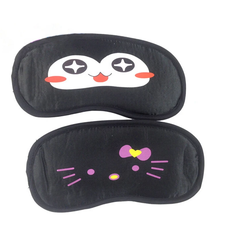 

Women Men Kids Normal Sleeping Eyeshade Cartoon Print Travel Sleep Eyeshade Eye Blinder Cover Black Eye Mask