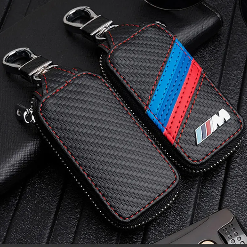 Углерода Волокно кожаный чехол для ключей BMW/M эмблема случае ключ bmw ключевых