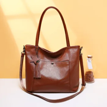 

Tassel Shoulder Bag Women Designer Handbag High Quality Female Hobo Bag Tote Soft Genuine Leather Large Crossbody Bags Ladies