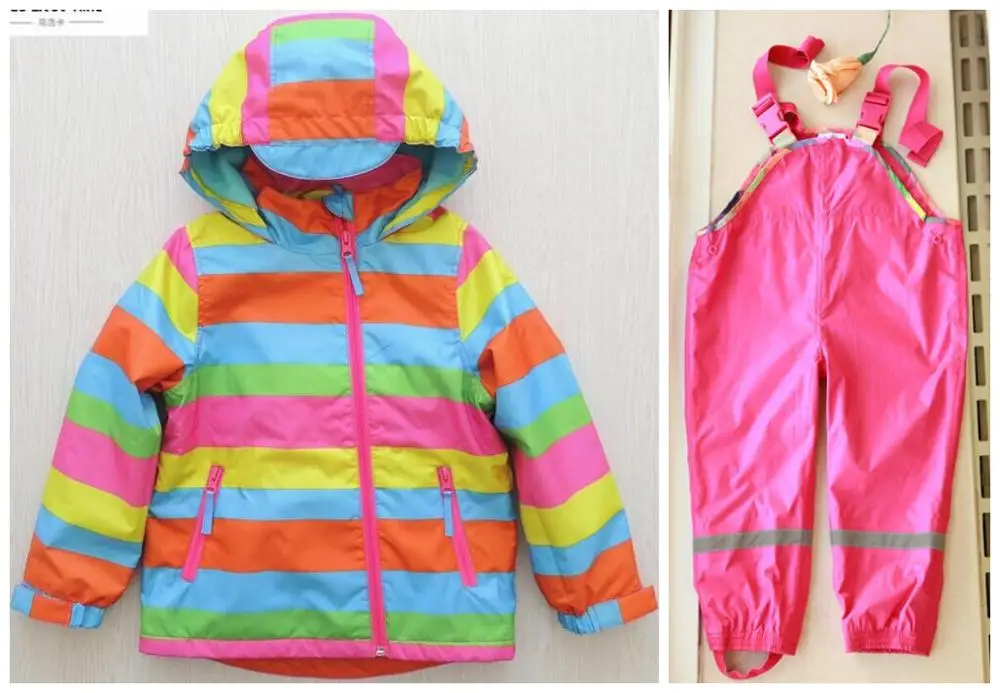 Детский ветрозащитный водонепроницаемый комплект одежды для мальчиков и девочек на осень и зиму, детский утепленный лыжный костюм, куртка - Цвет: Photo Color6