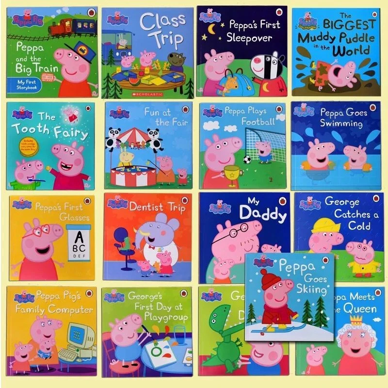 

20 Books/set with 2 CD Baby Peppa Pig English Story Coloring Books English Reading Book Set for Kids Children Educational Toys
