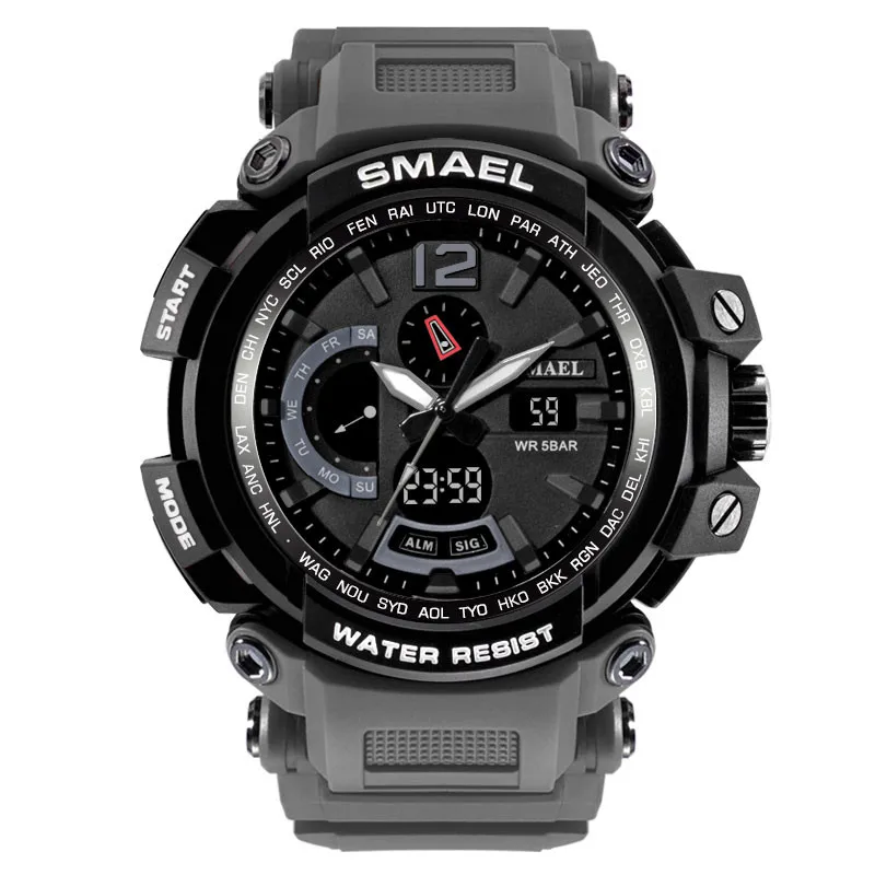 

2019 New SMAEL Fashion Men Watch LED Dual Display Digital Electronic Sport Wrist Watches #NN0311