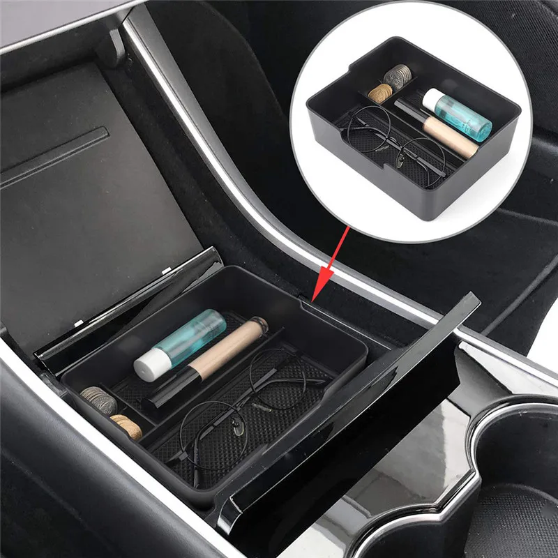 Автомобильные аксессуары для Tesla модель 3 центральная консоль Органайзер вставка ABS черный материал лоток