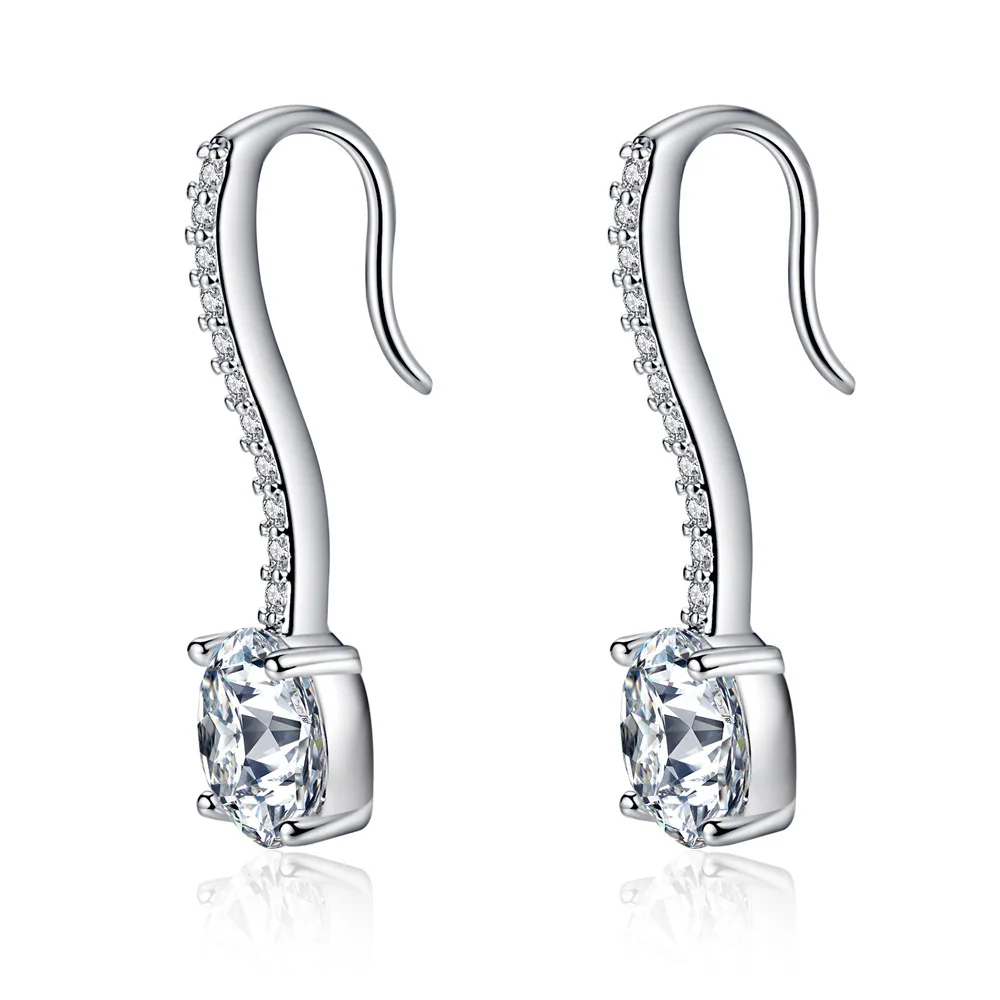 

MOONROCY CZ Crystal Earrings Dangle Hook Wedding Jewelry Wholesale Office Ladies Party for Women Girls Dropshipping New
