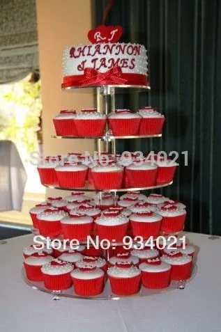 ROUND CLEAR Perspex Tower for Weddings and Party Displays Cupcake Stand 5 Tier 