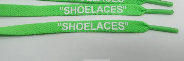 Vieruodis печать "шнурки" черный белый оранжевый зеленый OW подписанные шнурки для офф обуви овальные веревочные шнурки - Цвет: green-white letter