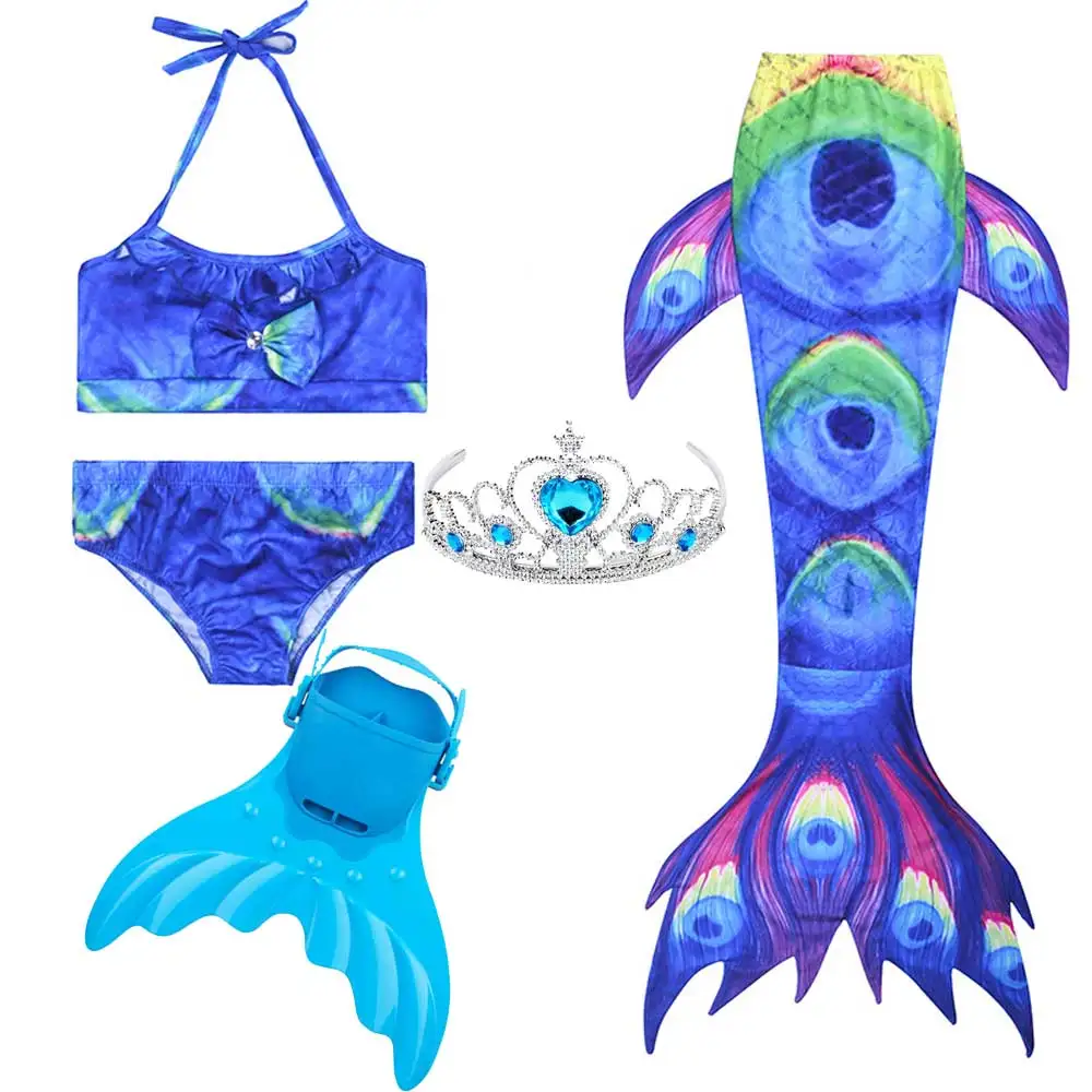 

3 - 12 Years Girls Mermaid Tail Pool Swimsuit And Party Cosplay Princess Ariel Sprkle Swimtail Mermaid Tails For Swimming